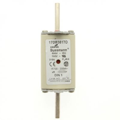 FUSE 315A 690V aR DIN 1 HSDNH Wkładka szybka 315A 690V aR DIN 1 podwójny wskaźnik 170M3817D EATON (170M3817D)