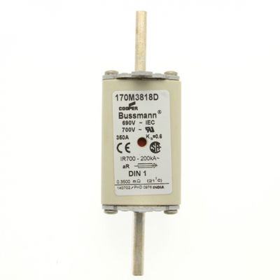 FUSE 350A 690V aR DIN 1 HSDNH Wkładka szybka 350A 690V aR DIN 1 podwójny wskaźnik 170M3818D EATON (170M3818D)