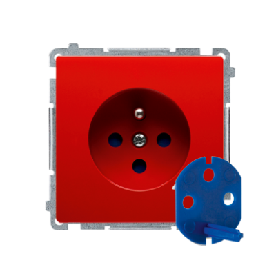 Simon Basic Gniazdo wtyczkowe DATA z uziemieniem i kluczem uprawniającym  16A 250V zaciski śrubowe czerwone BMGD1.01/22 (BMGD1.01/22)