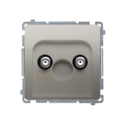 Simon Basic Gniazdo antenowe TV-DATA  1x wejście: 5–1000 MHz satynowy BMAD1.01/29 (BMAD1.01/29)