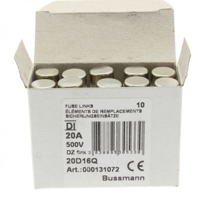 FUSE 20A DI/E16 500VAC DZ Wkładka DI 20A 500VAC DZ E16 20D16Q EATON (20D16Q)