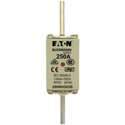 NH FUSE 160A 500V GG/GL SIZE 02 Wkładka NH02 160A 500V GL/GG podwójny wskaźnik 160NHG02B EATON (160NHG02B)