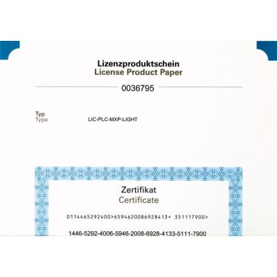 LIC-PLC-A Dokument licencyjny dla XV300 do uruchomienia PLC CoDeSys 2 lub 3 181585 EATON (181585)