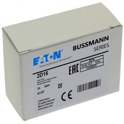 FUSE-D1 2A T GL/GG 500VAC E16 Wkładka DI 2A T GL/GG 500VAC E16 2D16 EATON (2D16)