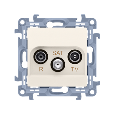 Simon 10 Gniazdo antenowe R-TV-SAT końcowe / zakończeniowe do gniazda przelotowego . 1x wejście: 5 MHz-24 GHz krem CASK.01/41 (CASK.01/41)