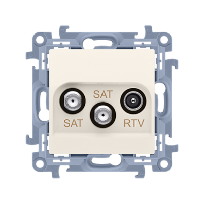 Simon 10 Gniazdo antenowe satelitarne podwójne SAT -SAT -RTV  1x wejście: 5 MHz-24 GHz krem CASK2.01/41 (CASK2.01/41)