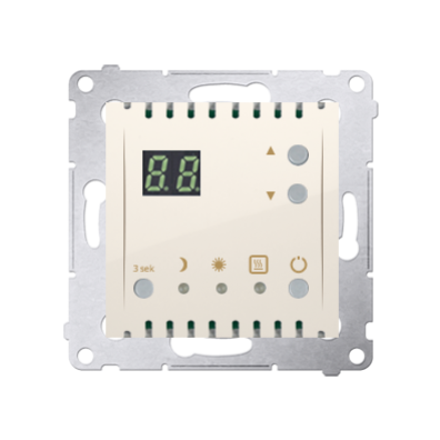 Simon 54 Regulator temperatury z wyświetlaczem z czujnikiem wewnętrznym  16(2) A 230V kremowy DTRNW.01/41 (DTRNW.01/41)