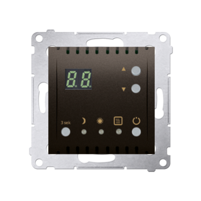 Simon 54 Regulator temperatury z wyświetlaczem z czujnikiem wewnętrznym  16(2) A 230V brąz mat DTRNW.01/46 (DTRNW.01/46)