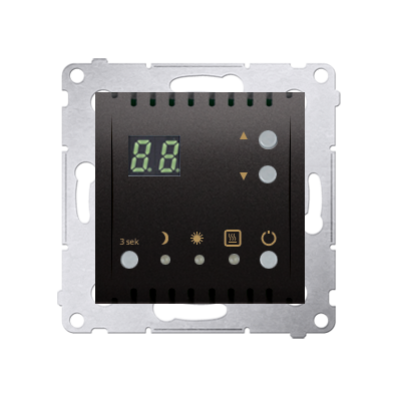 Simon 54 Regulator temperatury z wyświetlaczem z czujnikiem wewnętrznym  16(2) A 230V antracyt DTRNW.01/48 (DTRNW.01/48)