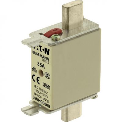 NH FUSE 35A 500V GG/GL SIZE 000 Wkładka NH000 35A 500V GL/GG podwójny wskaźnik 35NHG000B EATON (35NHG000B)