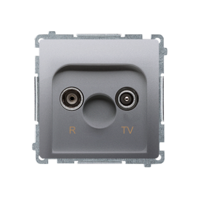 Simon Basic Gniazdo antenowe R-TV zakończeniowe do gniazd przelotowych  1x wejście: 5–862 MHz srebrny mat BMZAK10/1.01/43 (BMZAK10/1.01/43)