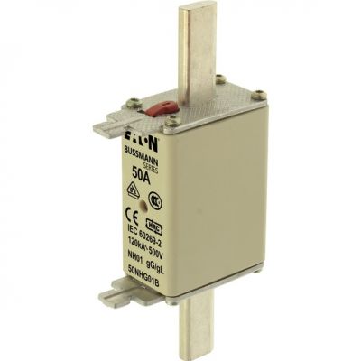 NH FUSE 50A 500V GG/GL SIZE 01 Wkładka NH01 50A 500V GL/GG podwójny wskaźnik 50NHG01B EATON (50NHG01B)