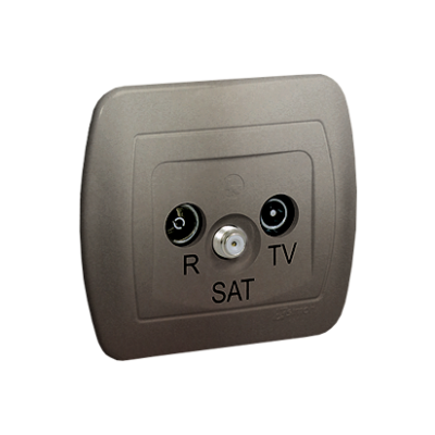 Simon Akord Gniazdo antenowe R-TV-SAT końcowe. Może być użyte jako gniazdo zakończeniowe do gniazd przelotowych R-TV-SAT satynowy AAS/29 (AAS/29)