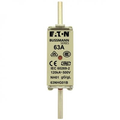 NH FUSE 63A 500V GG/GL SIZE 01 Wkładka NH01 63A 500V GL/GG podwójny wskaźnik 63NHG01B EATON (63NHG01B)