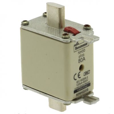 0NH FUSE 80AMP 500V gG SIZE NH00 DUAL IND Wkładka NH00 80A 500V GL/GG podwójny wskaźnik 80NHG00B EATON (80NHG00B)