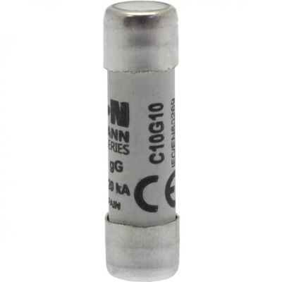 CYLINDRICAL FUSE 10 x 38 10A GG 500V AC Wkładka cylindryczna 10 x 38mm 10A GG 500V AC C10G10 EATON (C10G10)