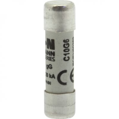 CYLINDRICAL FUSE 10 x 38 6A GG 500V AC Wkładka cylindryczna 10 x 38mm 6A GG 500V AC C10G6 EATON (C10G6)