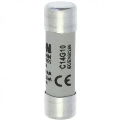 CYLINDRICAL FUSE 14 x 51 10A GG 690V AC Wkładka cylindryczna 14 x 51mm 10A GG 500V AC C14G10 EATON (C14G10)