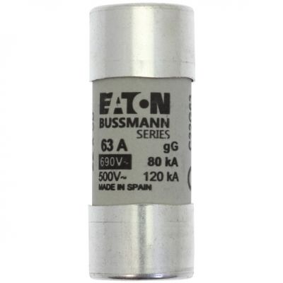 CYLINDRICAL FUSE 22 x 58 63A GG 690V AC Wkładka cylindryczna 22 x 58mm 63A GG 690V AC C22G63 EATON (C22G63)