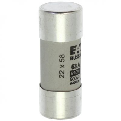 CYLINDRICAL FUSE 22 x 58 63A GG 690V AC Wkładka cylindryczna 22 x 58mm 63A GG 690V AC C22G63 EATON (C22G63)