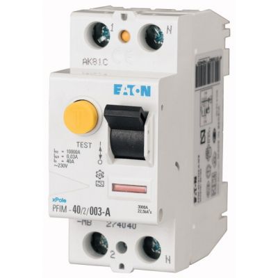 PFIM-16/2/001-A-MW Wyłącznik różnicowoprądowy 10kA 16A 2P 0100mA typA 235422 EATON (235422)