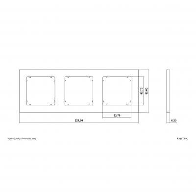 KARLIK MINI Ramka potrójna kwadratowa z tworzywa taupe 60MR-3 (60MR-3)