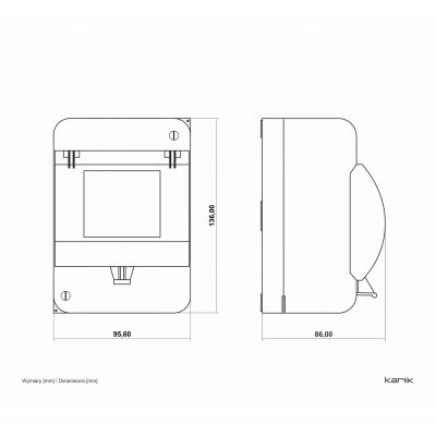 KARLIK Rozdzielnica 1x5 5-modułowa z klapką z zerem  IP30 OB-5ZZK (OB-5ZZK)