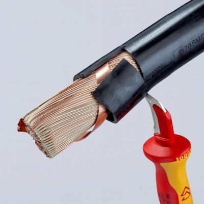 Nóż do ściągania izolacji z stopką chroniącą żyłę kabla 98 55 KNIPEX (98 55)