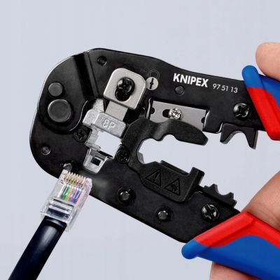 Zaciskarka do zagniatania złączek RJ typu Western RJ45 8-stykowych 97 51 13 KNIPEX (97 51 13)