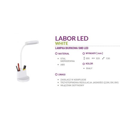 Lampka biurkowa z pojemnikiem biała LED 8W 03823 IDEUS (03823)