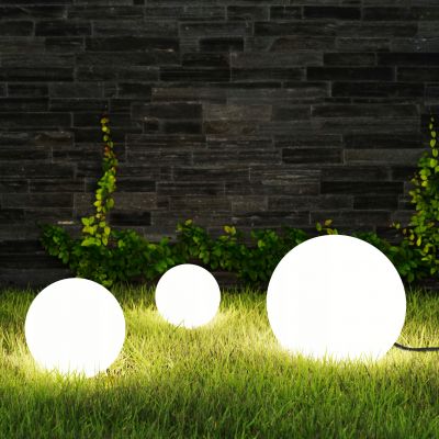 Lampa kula ogrodowa 28cm biała E27 wbijana zewnętrzna IP65 ORNO (AD-OP-6586WE27ZM)