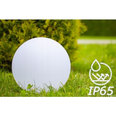 Lampa kula ogrodowa 28cm biała E27 wbijana zewnętrzna IP65 ORNO (AD-OP-6586WE27ZM)
