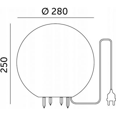 Lampa kula ogrodowa 28cm biała E27 wbijana zewnętrzna IP65 ORNO (AD-OP-6586WE27ZM)