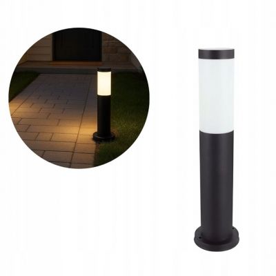 Lampa ogrodowa stojąca słupek czarny okrągły zewnętrzny E27 TUBER IDEUS (04849)