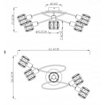 Lampa sufitowa plafon Kris 5xE14 54356-5 GLOBO (54356-5)