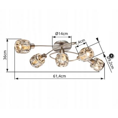 Lampa sufitowa plafon Kris 5xE14 54356-5 GLOBO (54356-5)