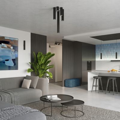 Lampa wisząca ryflowana KARBON czarny SL.1573 SOLLUX (SL.1573)