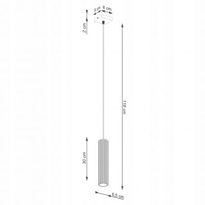 Lampa wisząca ryflowana KARBON czarny SL.1573 SOLLUX (SL.1573)