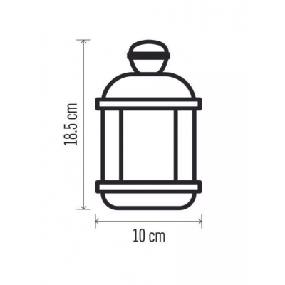 Lampion 1 LED świeczka 18,5 cm, czarny, 1x CR2032, vintage, IP20, timer (DCLV16)