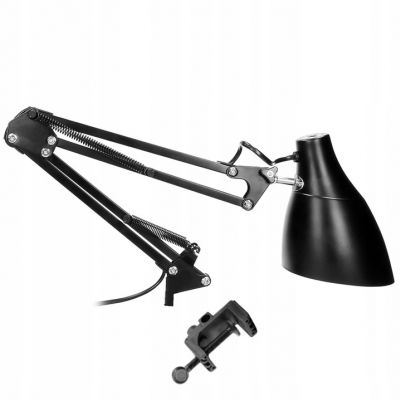 Lampka biurkowa kreślarska DIAN przykręcana 60W E27 stalowa czarna VIRONE (DL-13/B)