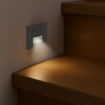 Oprawa dekoracyjna LED z czujnikiem ruchu PIR 1,2W czarna zmienna barwa (04866)