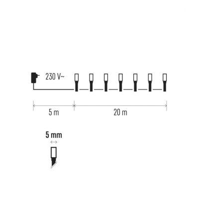 Lampki choinkowe APP 200 LED 20m IP44 timer EMOS (ZY2189)