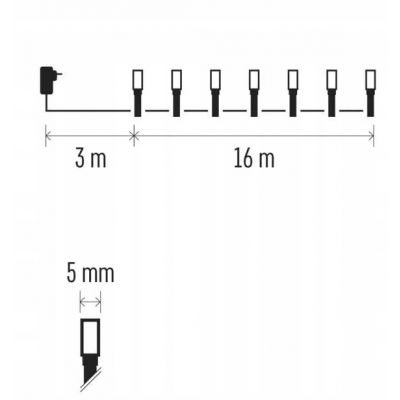 Lampki choinkowe Classic 160 LED 16m, RGB, 72 programy, pilot, IP44, timer D4AA04 EMOS (D4AA04)