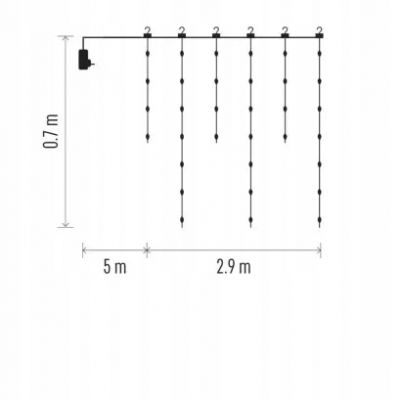 Lampki choinkowe 100LED choinkowe łezki 29 m ciepła biel 8 programów IP44 EMOS (D3CW02)