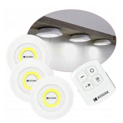 Lampki meblowe KODAK LED, 130lm, IP42, 11 x AAA, pilot, komplet 3 szt. (30421905)