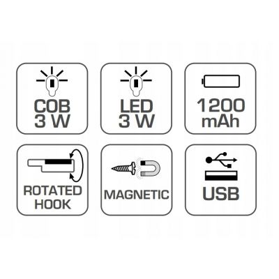 Latarka inspekcyjna ładowane poprzez USB HT1E406 Hoegert Technik (HT1E406)