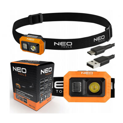 Latarka czołowa akumulatorowa 500 lm USB COB LED 99-115 NEO TOOLS GTX (99-115)