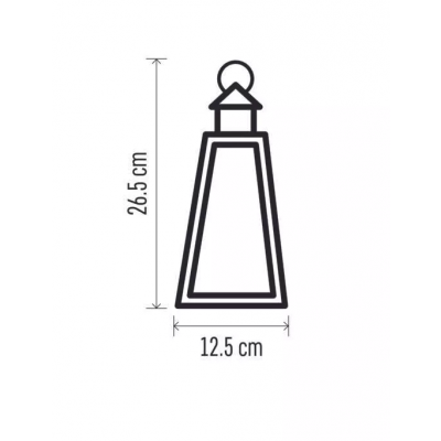 Lampion 1 LED świeczka 26,5 cm czarny 3x AAA vintage IP20 (DCLV18)