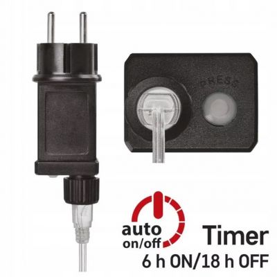 Lampki świąteczne 100LED nano łezki 10m zimna biel srebrny przewód IP44 timer EMOS (D3AC01)