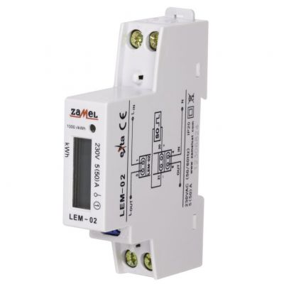 Licznik energii elektrycznej 1-fazowy LCD Typ: LEM-02 ZAMEL (EXT10000033-WPL)